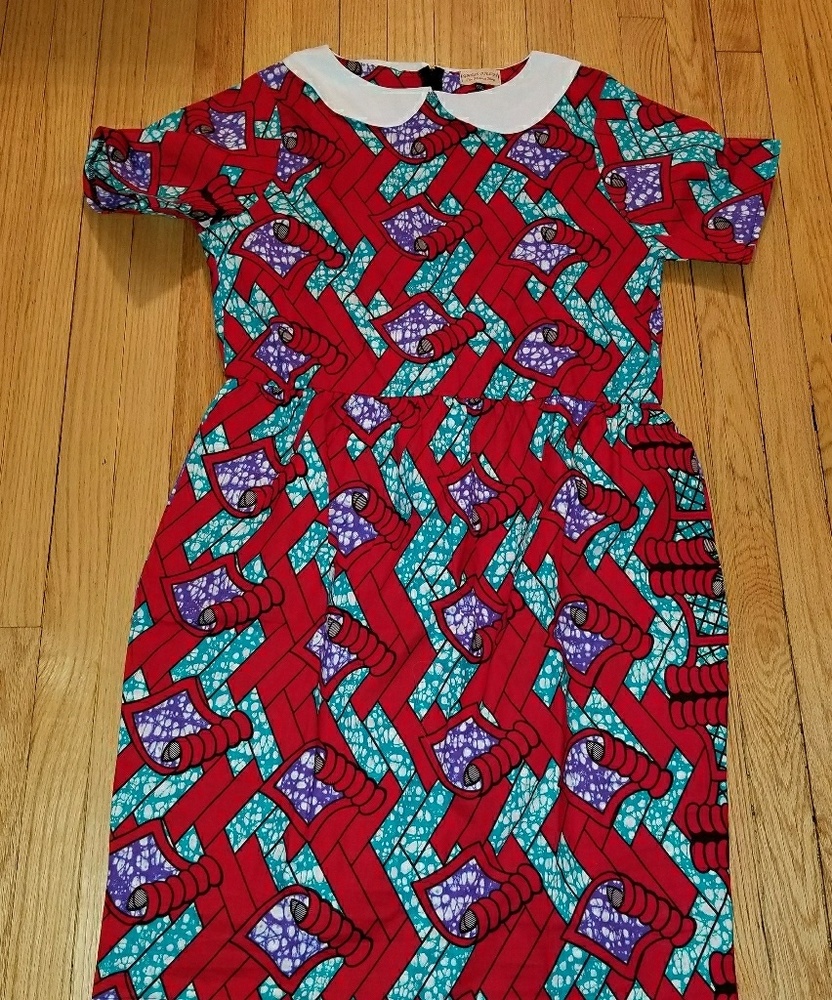 African Print Wekesa Midi Dress Fits size 16-18